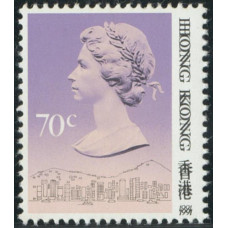 CN0011  Hong Kong 1991 70c black double print error.VF UM.