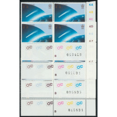 CN0059 Hong Kong 1984 Comet halley plate number & Req number block of 4.Fresh UM