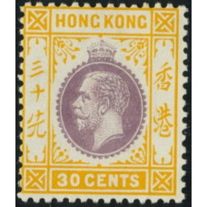 CN0103 Hong Kong 1921 KGV 30c fresh mint OG