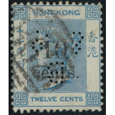 CN0107 Hong Kong 1880 QV 10c/12c B & Co firm perfin.VF.