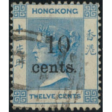 CN0170 Hong Kong 1880 QV 12c/10c VFU