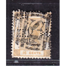 1880 QV 10c/16c surcharge shift to left PERFIN