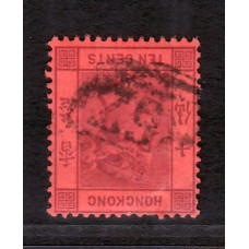 1891 QV 10c CA over crown watermark 